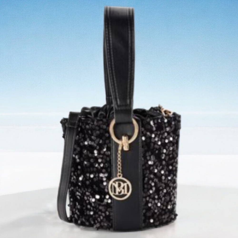Badgley Mischka Black Sequin Mini Bag